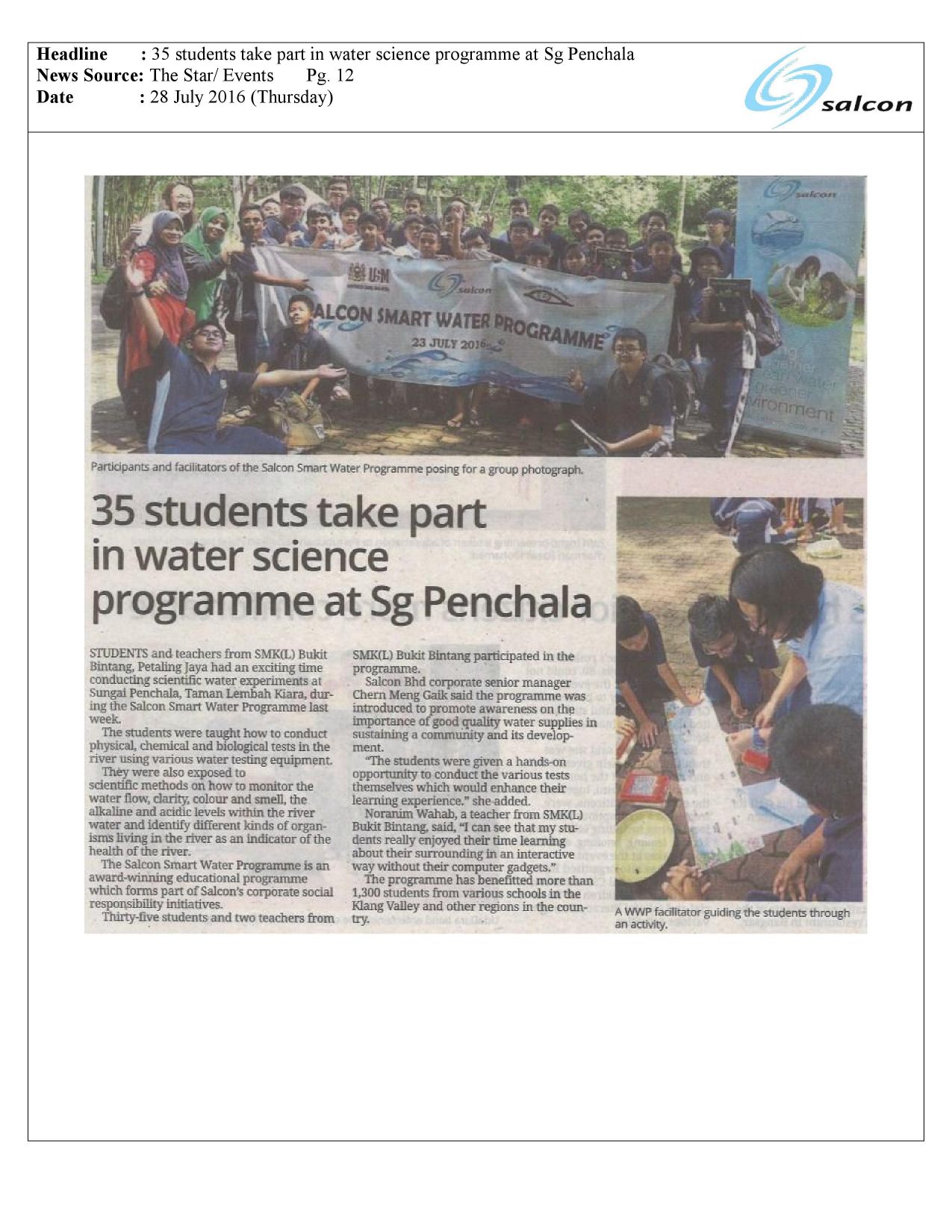 35 students take part in water science programme at Sg Penchala