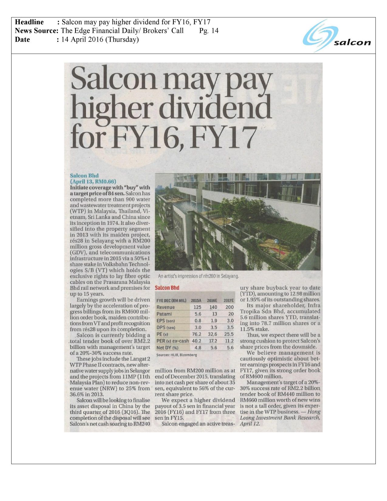 Salcon may pay higher dividend for FY16, FY17