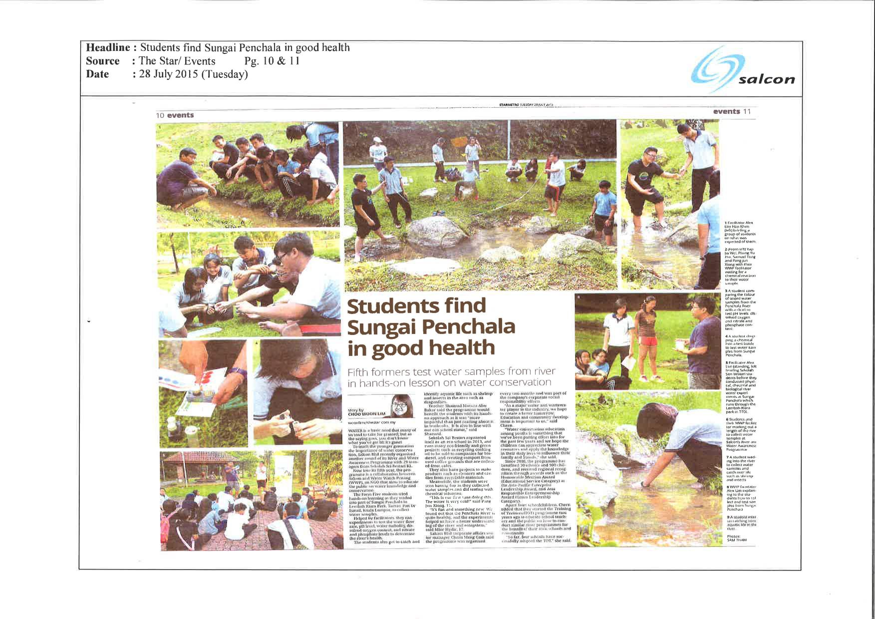 Students find Sungai Penchala in good health