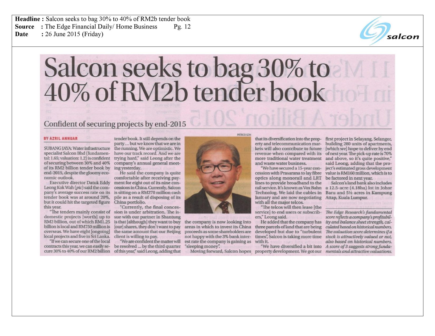 Salcon seeks to bag 30% to 40% of RM2b tender book