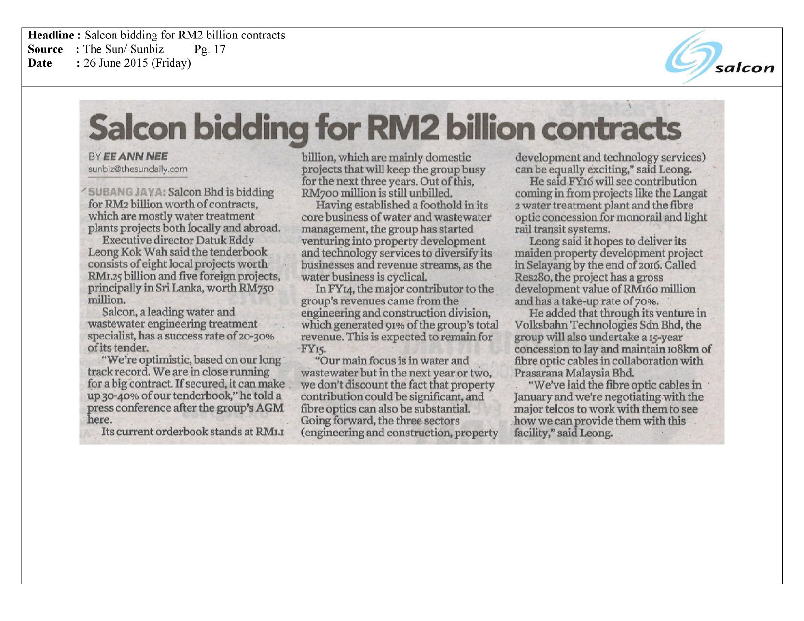 Salcon bidding for RM2 billion contracts