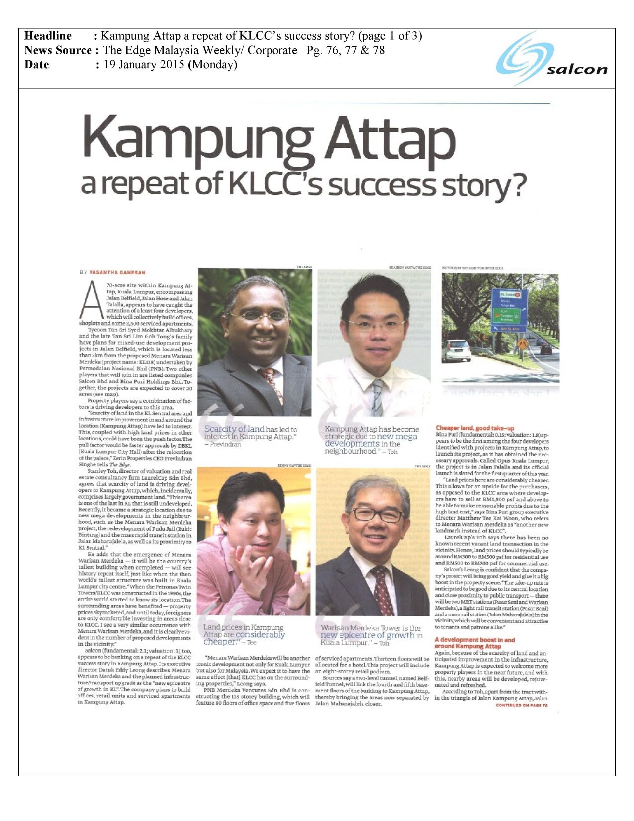 Kampung Attap a repeat of KLCC’s success story? (Page 1 of 3)