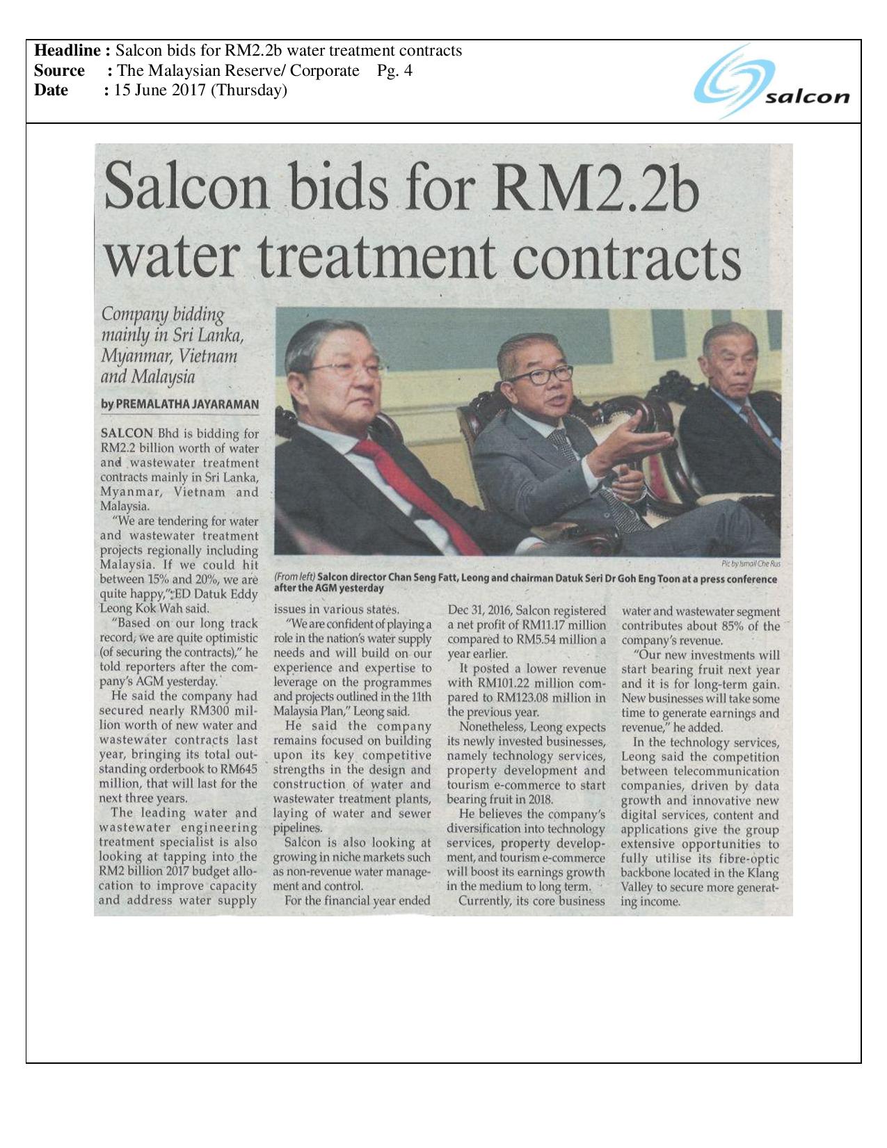 Salcon bids for RM2.2b water treatment contracts