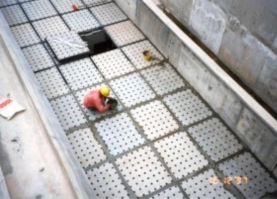 filter slab grouting