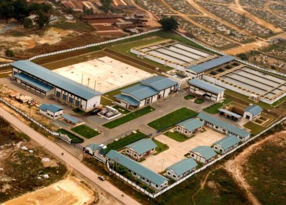 Aerial View of Binh An Water Treatment Plant, Ho Chi Minh City, Vietnam